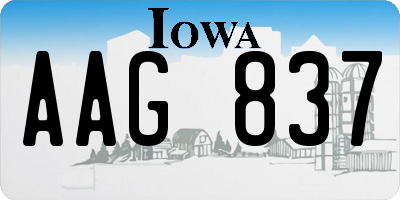 IA license plate AAG837