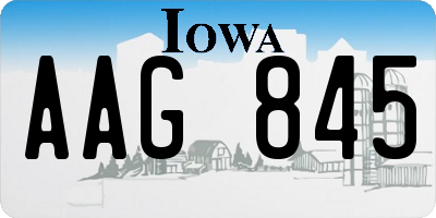 IA license plate AAG845