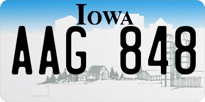 IA license plate AAG848