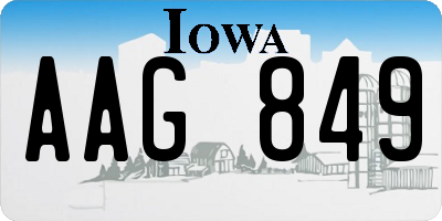 IA license plate AAG849