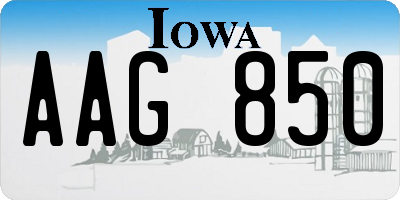 IA license plate AAG850