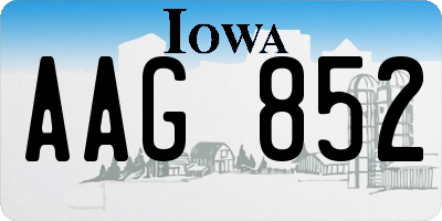 IA license plate AAG852