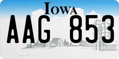 IA license plate AAG853