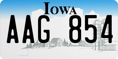 IA license plate AAG854