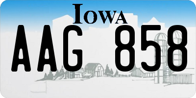 IA license plate AAG858