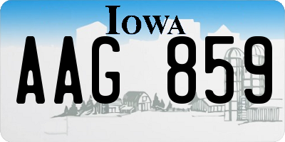 IA license plate AAG859