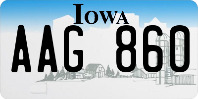 IA license plate AAG860