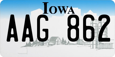 IA license plate AAG862