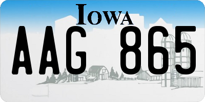 IA license plate AAG865