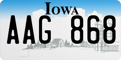 IA license plate AAG868