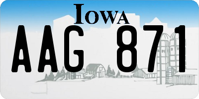 IA license plate AAG871