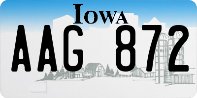 IA license plate AAG872