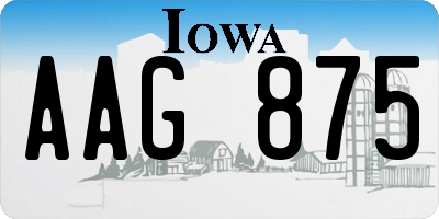 IA license plate AAG875