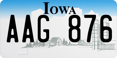 IA license plate AAG876