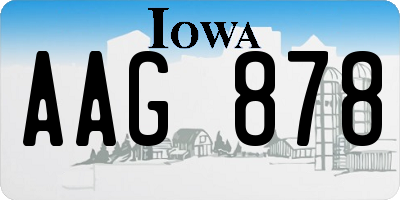 IA license plate AAG878