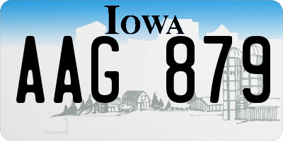 IA license plate AAG879