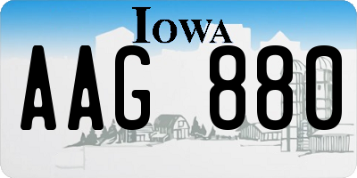 IA license plate AAG880