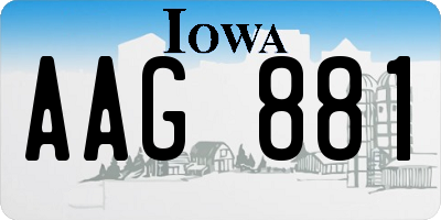 IA license plate AAG881