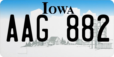 IA license plate AAG882