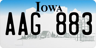 IA license plate AAG883