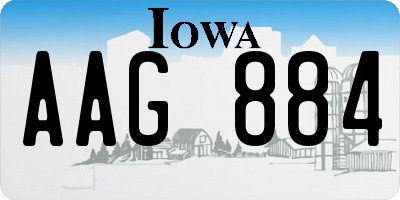 IA license plate AAG884