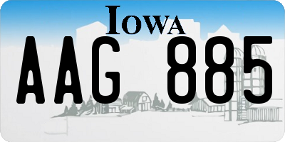 IA license plate AAG885