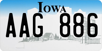 IA license plate AAG886