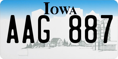 IA license plate AAG887