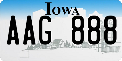 IA license plate AAG888