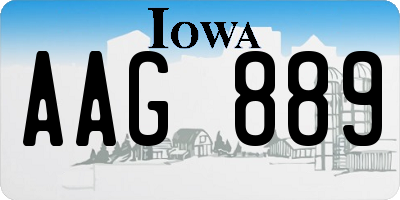 IA license plate AAG889