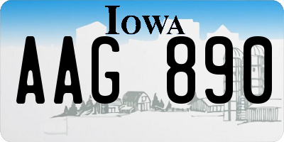 IA license plate AAG890