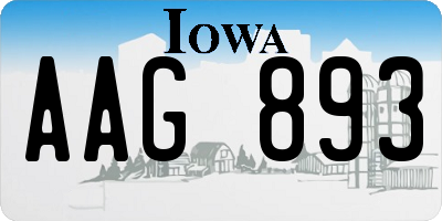 IA license plate AAG893