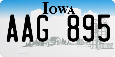 IA license plate AAG895