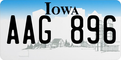 IA license plate AAG896