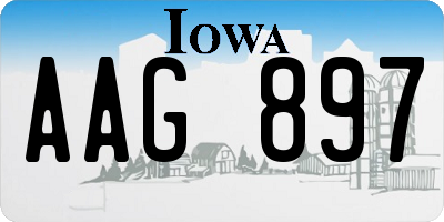 IA license plate AAG897