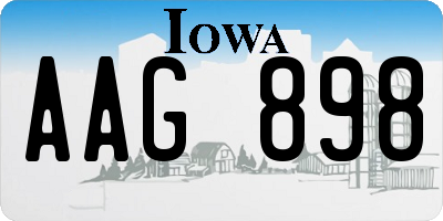 IA license plate AAG898