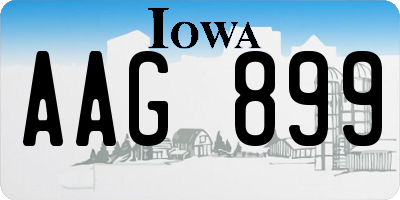 IA license plate AAG899