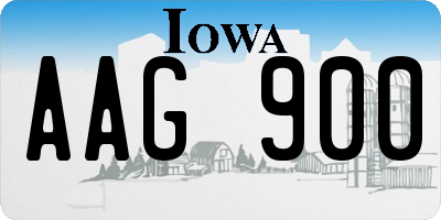 IA license plate AAG900