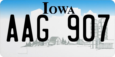 IA license plate AAG907