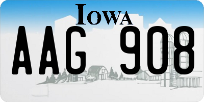 IA license plate AAG908