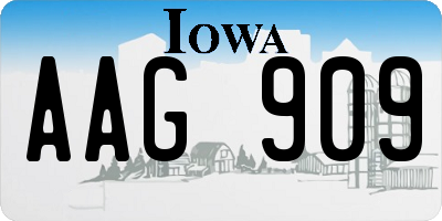 IA license plate AAG909