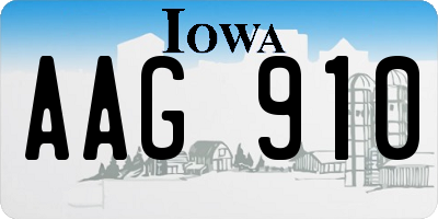 IA license plate AAG910