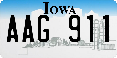 IA license plate AAG911