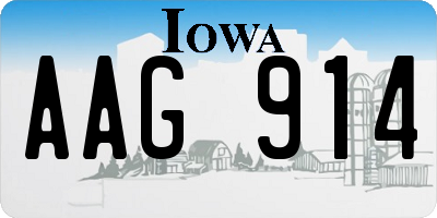 IA license plate AAG914