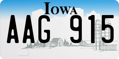 IA license plate AAG915