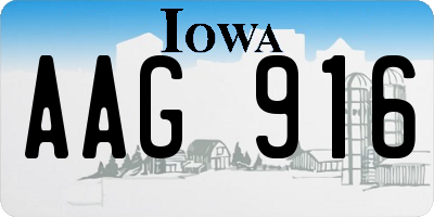 IA license plate AAG916