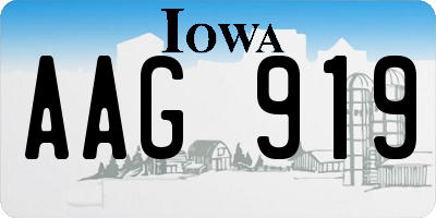 IA license plate AAG919