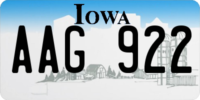 IA license plate AAG922