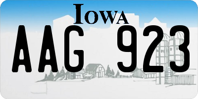 IA license plate AAG923