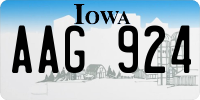 IA license plate AAG924